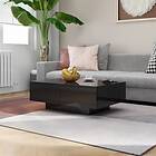 vidaXL Coffee Table High Gloss Black 90x60x31 cm Chipboard