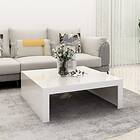 vidaXL Coffee Table High Gloss White 100x100x35 cm Chipboard