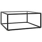 vidaXL Coffee Table Black with Tempered Glass 80x80x35 cm