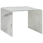 vidaXL Coffee Table White Marble 50x50x45 cm Tempered Glass