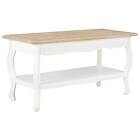 vidaXL Coffee Table White and Brown 87.5x42x44 cm Solid Pine Wood