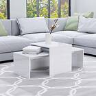 vidaXL Coffee Table Set High Gloss White 100x48x40 cm Chipboard