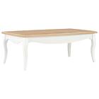 vidaXL Coffee Table White and Brown 110x60x40 cm Solid Pine Wood