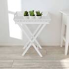 vidaXL Side Table with Tray White