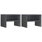 vidaXL Bedside Cabinets 2 pcs High Gloss Grey 40x30x30 cm Chipboard