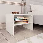 vidaXL Bedside Cabinet High Gloss White 40x30x30 cm Chipboard