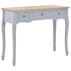 vidaXL Dressing Console Table with 3 Drawers Grey