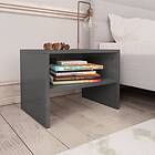 vidaXL Bedside Cabinet High Gloss Grey 40x30x30 cm Chipboard