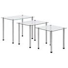 vidaXL Nesting Tables 3 pcs Transparent Tempered Glass