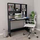 vidaXL Desk with Shelves Black 110x45x157 cm Chipboard