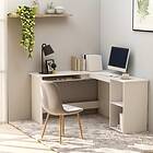vidaXL L-Shaped Corner Desk White 120x140x75 cm Chipboard