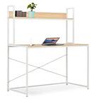 vidaXL Computer Desk White and Oak 120x60x138 cm