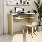 vidaXL Desk White and Sonoma Oak 90x50x74 cm Chipboard