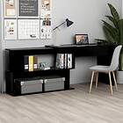 vidaXL Corner Desk High Gloss Black 200x50x76 cm Chipboard