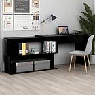 vidaXL Corner Desk Black 200x50x76 cm Chipboard