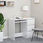 vidaXL Desk High Gloss White 90x45x76 cm Chipboard