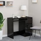 vidaXL Desk High Gloss Black 90x45x76 cm Chipboard