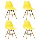 vidaXL Dining Chairs 4 pcs Yellow Plastic