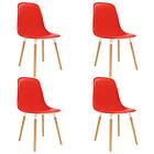 vidaXL Dining Chairs 4 pcs Red Plastic