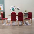 vidaXL Dining Chairs 6 pcs Wine Red Fabric