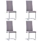 vidaXL Cantilever Dining Chairs 4 pcs Taupe Fabric