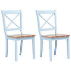 vidaXL Dining Chairs 2 pcs Grey and Light Wood Solid Rubber
