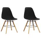 vidaXL Dining Chairs 2 pcs Black Plastic