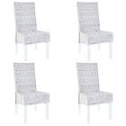 vidaXL Dining Chairs 4 pcs Grey Kubu Rattan and Mango Wood