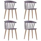 vidaXL Dining Chairs 4 pcs Grey Plastic