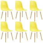 vidaXL Dining Chairs 6 pcs Yellow Plastic