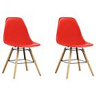 vidaXL Dining Chairs 2 pcs Red Plastic