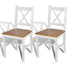 vidaXL Dining Chairs 2 pcs White Pinewood