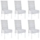 vidaXL Dining Chairs 6 pcs Grey Kubu Rattan and Mango Wood