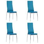 vidaXL Dining Chairs 4 pcs Blue Faux Leather