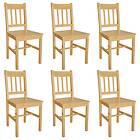 vidaXL Dining Chairs 6 pcs Pinewood