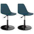 vidaXL Swivel Dining Chairs 2 pcs Turquoise PP