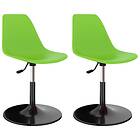 vidaXL Swivel Dining Chairs 2 pcs Green PP