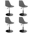 vidaXL Swivel Dining Chairs 4 pcs Light Grey PP