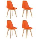 vidaXL Dining Chairs 4 pcs Orange Plastic