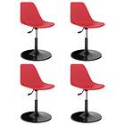 vidaXL Swivel Dining Chairs 4 pcs Red PP