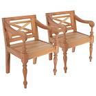 vidaXL Batavia Chairs 2 pcs Light Brown Solid Mahogany Wood