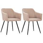 vidaXL Dining Chairs 2 pcs Taupe Fabric