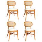 vidaXL Dining Chairs 4 pcs Light Brown Linen