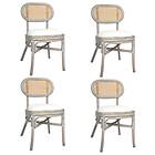 vidaXL Dining Chairs 4 pcs Grey Linen