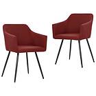 vidaXL Dining Chairs 2 pcs Wine Red Fabric