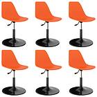 vidaXL Swivel Dining Chairs 6 pcs Orange PP