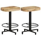 vidaXL Bar Stools 2 pcs 52 cm Solid Mango Wood