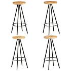 vidaXL Bar Stools 4 pcs Rough Mango Wood