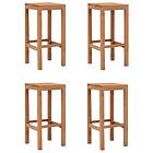 vidaXL Bar Stools 4 pcs Solid Teak Wood