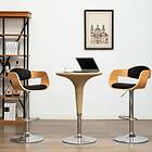 vidaXL Bar Chairs 2 pcs Black Bent Wood and Faux Leather